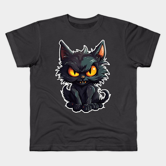 Baby Black Cat Kids T-Shirt by VelvetRoom